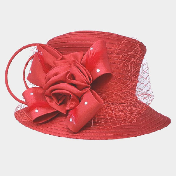 Accessories | Studded Bow Flower Mesh Dressy Hat | Poshmark display picture 2